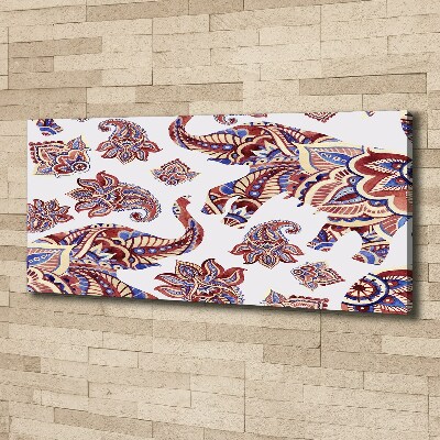 Schilderij op canvas Olifantenornamenten