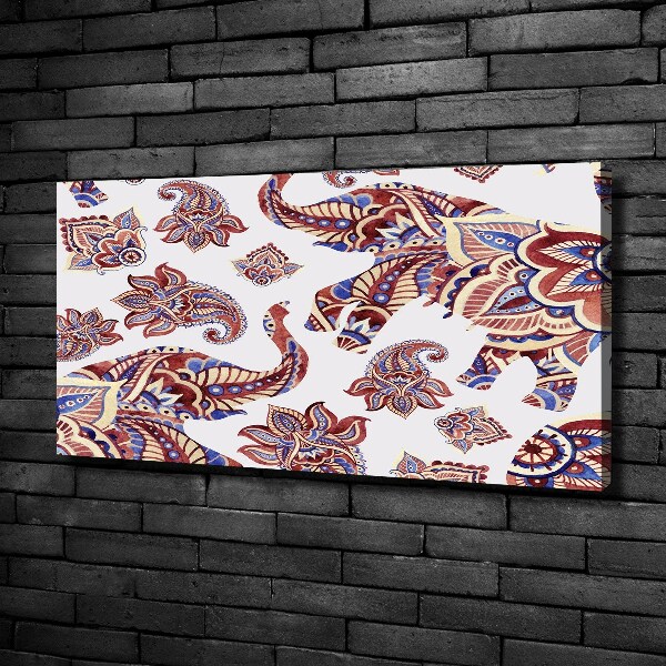 Schilderij op canvas Olifantenornamenten