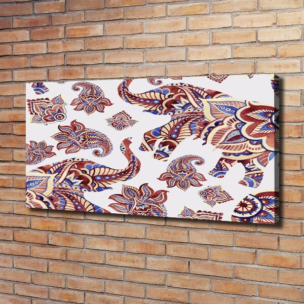 Schilderij op canvas Olifantenornamenten