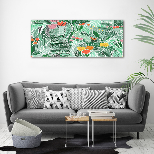 Canvas schilderij Bloemenpatroon