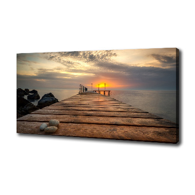 Canvas foto Houten steiger