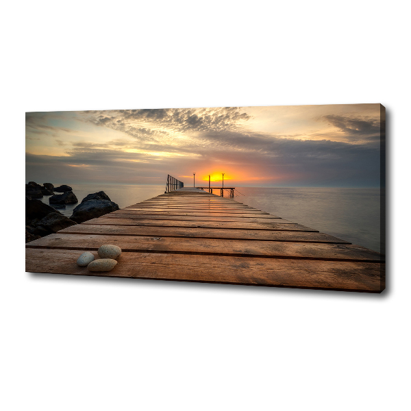 Canvas foto Houten steiger