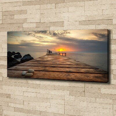Canvas foto Houten steiger