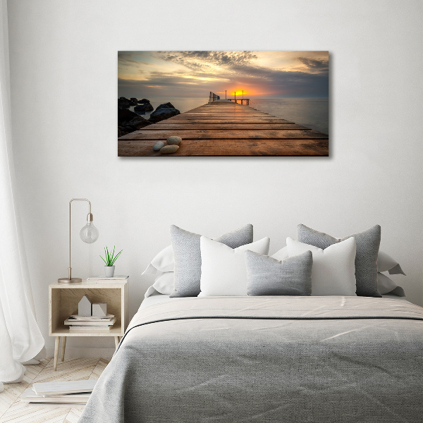 Canvas foto Houten steiger