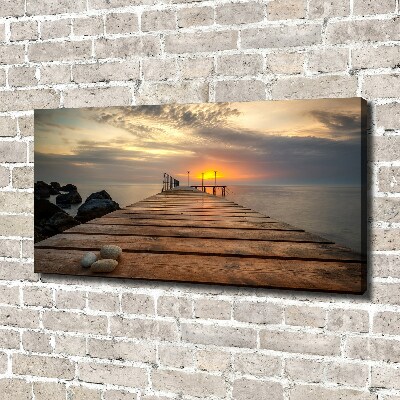 Canvas foto Houten steiger