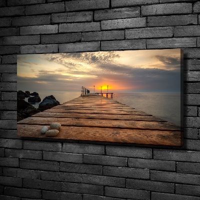 Canvas foto Houten steiger