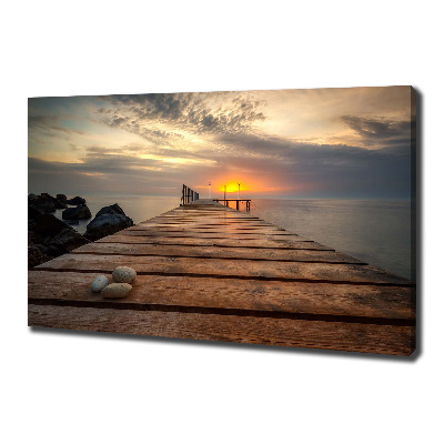 Canvas foto Houten steiger