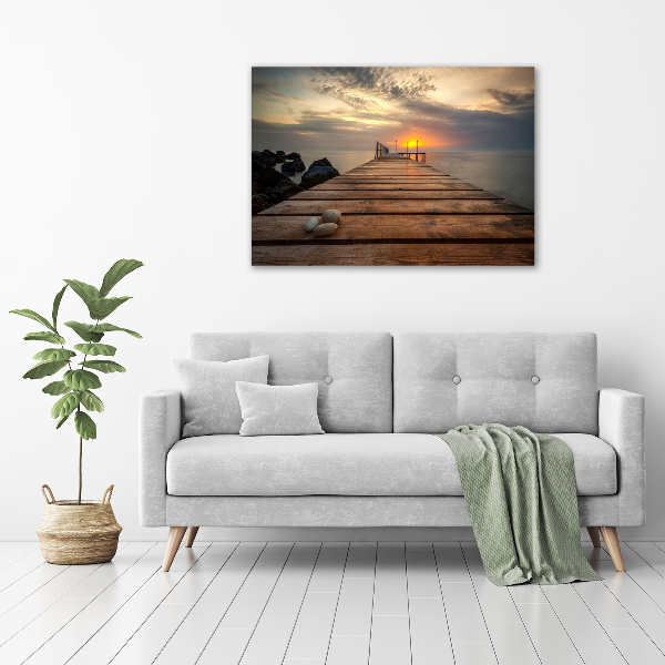 Canvas foto Houten steiger