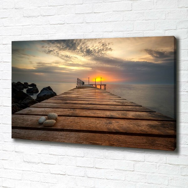 Canvas foto Houten steiger