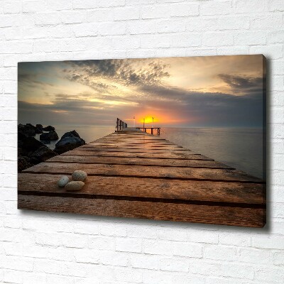 Canvas foto Houten steiger