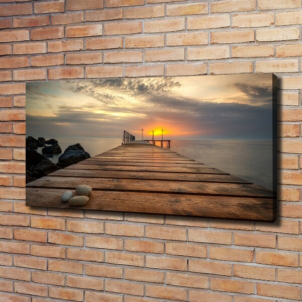 Canvas foto Houten steiger