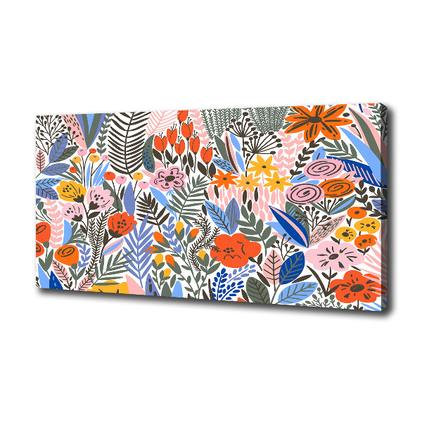 Foto canvas Bloemenpatroon