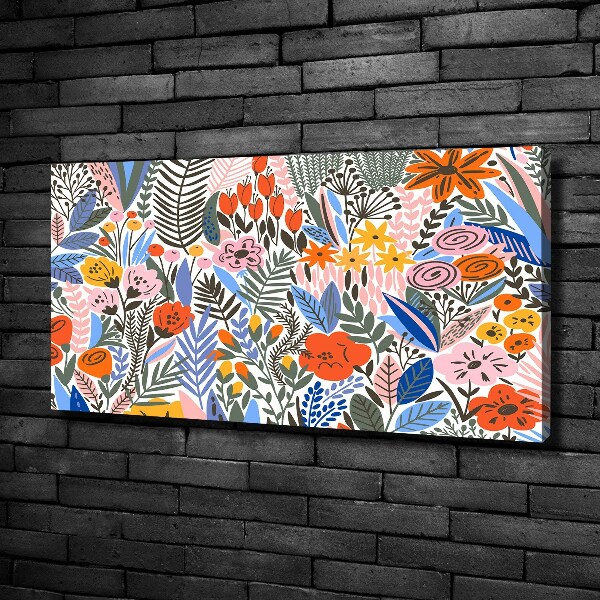 Foto canvas Bloemenpatroon