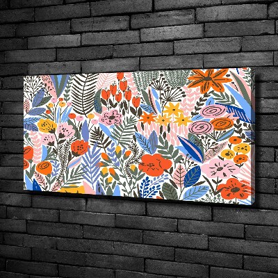 Foto canvas Bloemenpatroon