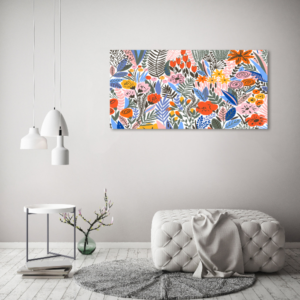 Foto canvas Bloemenpatroon