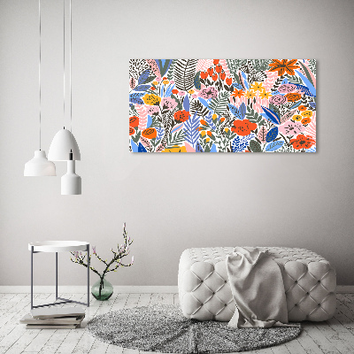 Foto canvas Bloemenpatroon