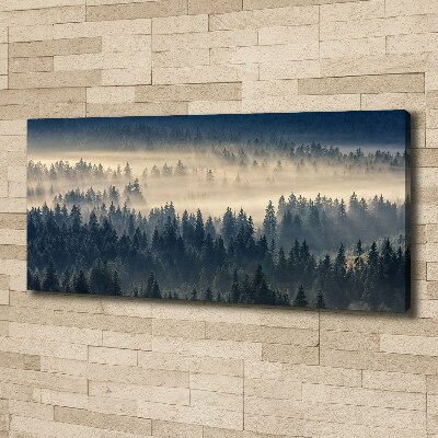 Canvas schilderij Mist boven het bos