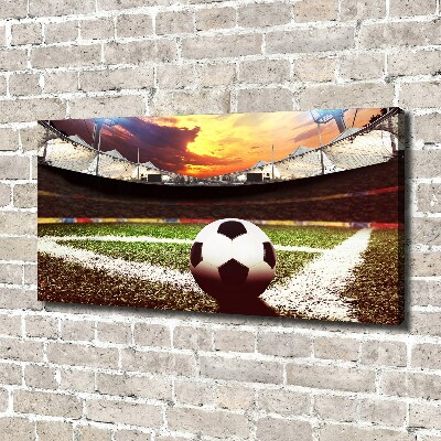 Canvas foto Bal in het stadion