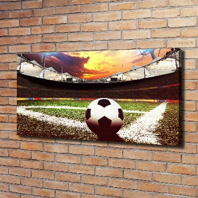 Canvas foto Bal in het stadion