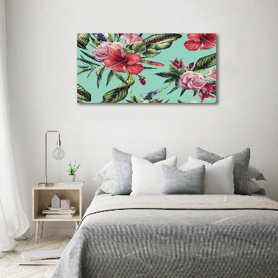 Schilderij op canvas Tropische bloemen