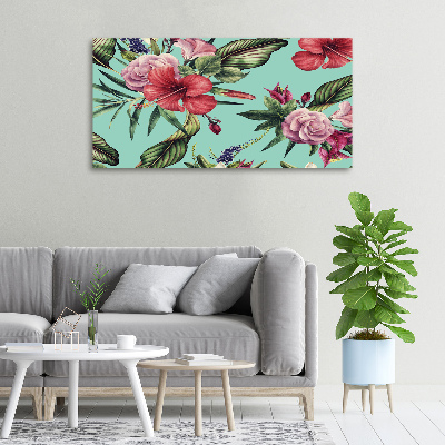 Schilderij op canvas Tropische bloemen