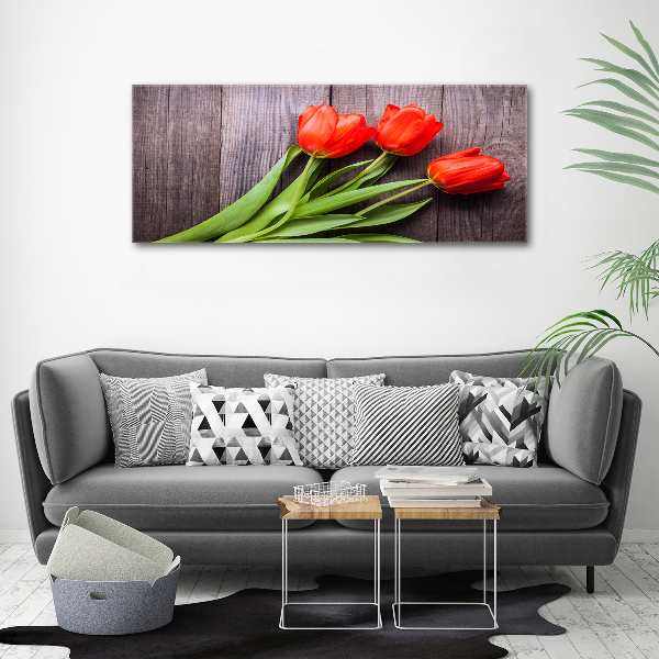 Foto op canvas Rode tulpen