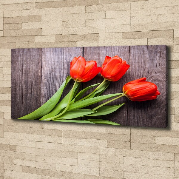 Foto op canvas Rode tulpen