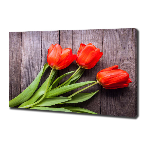 Foto op canvas Rode tulpen