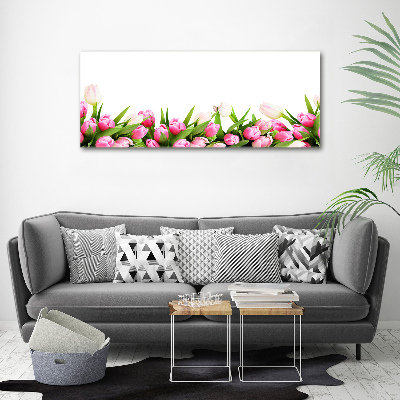 Canvas foto Roze tulpen