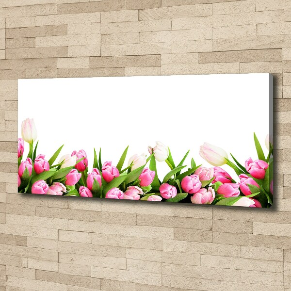 Canvas foto Roze tulpen