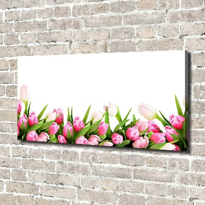 Canvas foto Roze tulpen