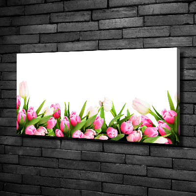Canvas foto Roze tulpen
