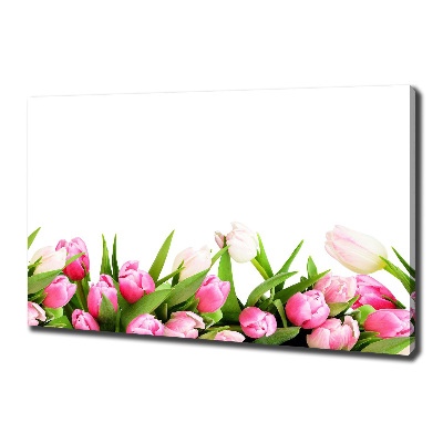 Canvas foto Roze tulpen