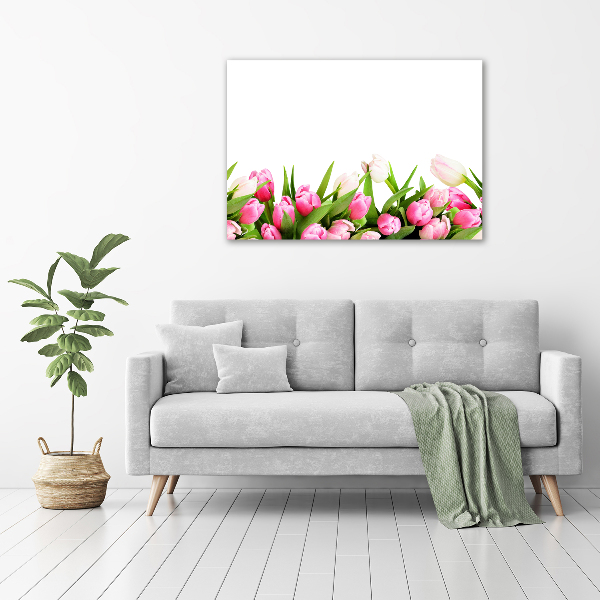 Canvas foto Roze tulpen