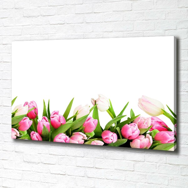 Canvas foto Roze tulpen
