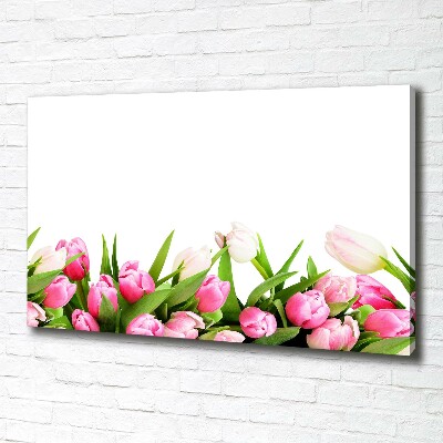 Canvas foto Roze tulpen