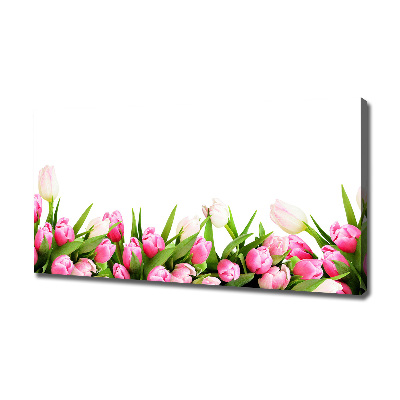 Canvas foto Roze tulpen