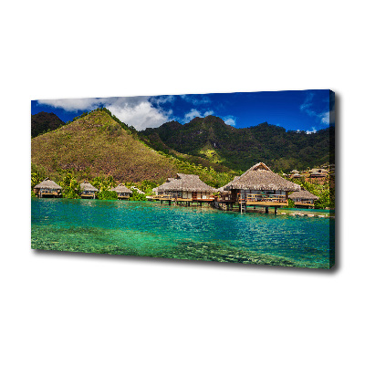 Foto op canvas Bungalows boven het water