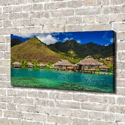 Foto op canvas Bungalows boven het water