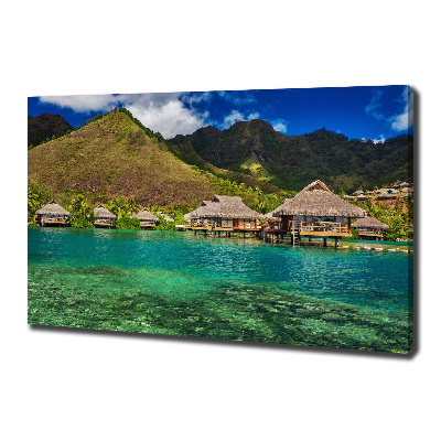 Foto op canvas Bungalows boven het water