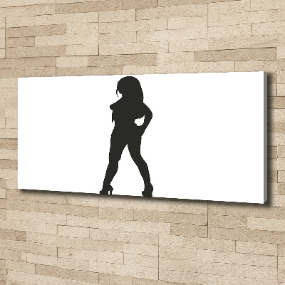Canvas foto Silhouet van een vrouw