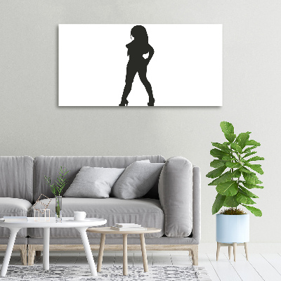 Canvas foto Silhouet van een vrouw