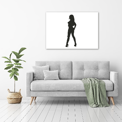 Canvas foto Silhouet van een vrouw