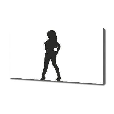Canvas foto Silhouet van een vrouw