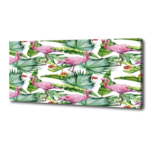 Foto op canvas Flamingo's planten