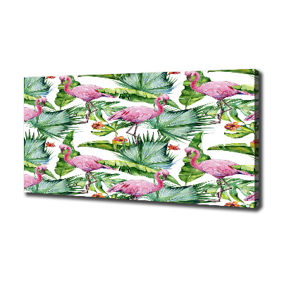 Foto op canvas Flamingo's planten