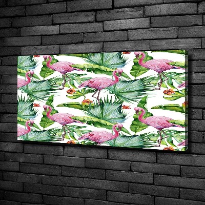 Foto op canvas Flamingo's planten