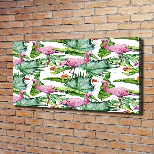 Foto op canvas Flamingo's planten