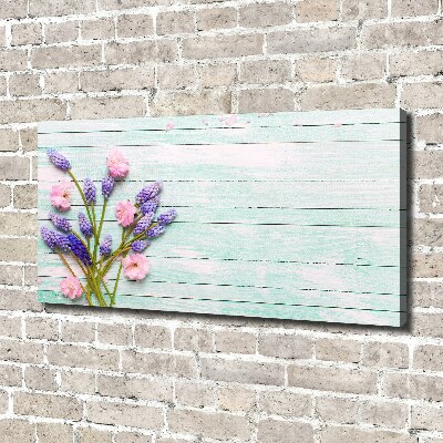 Schilderij op canvas Lavendel op hout