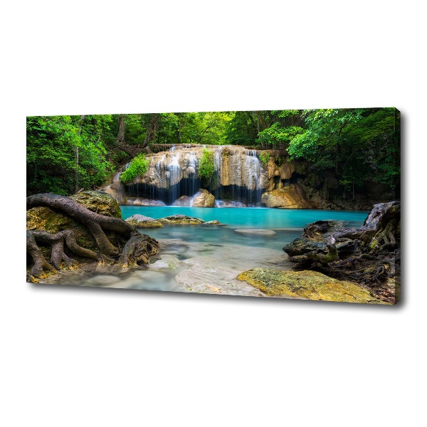 Foto canvas Waterval in het bos